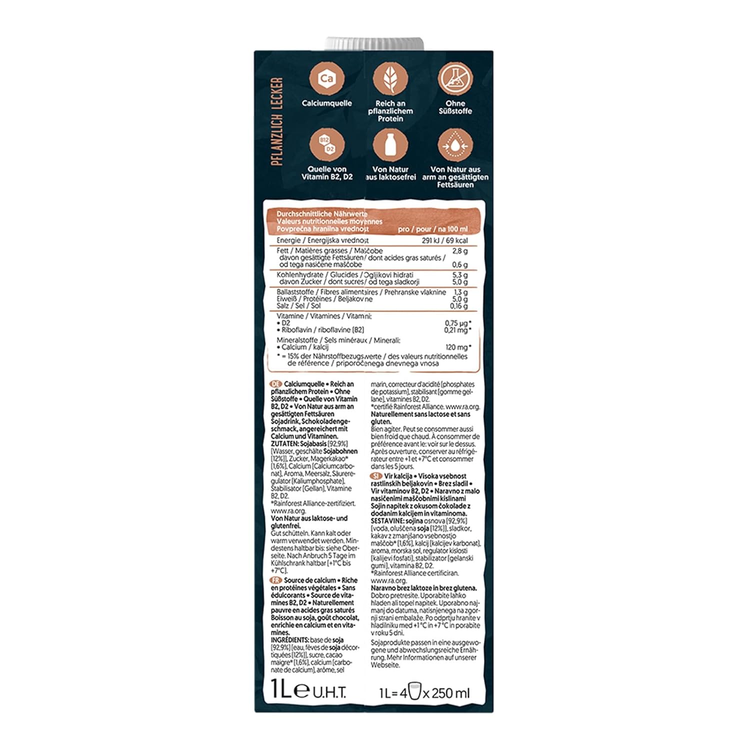 Alpro Proteindrink Chocolate Soy 8x1L - Pflanzliches Protein