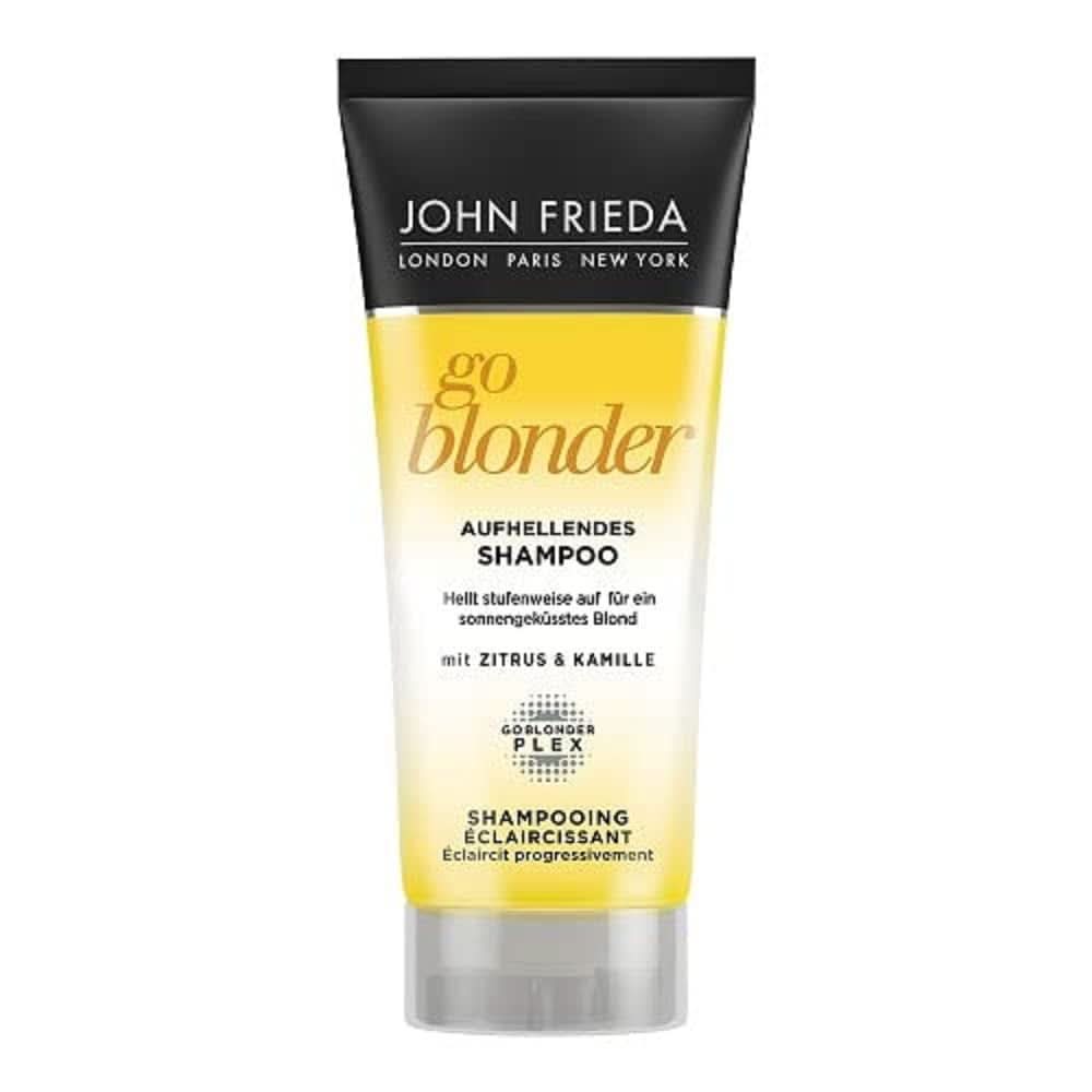 John Frieda Sheer Blonde Go Blonder Shampoo, 250 ml Dusche und Bad Naty Shop Set 6 x 50 ml