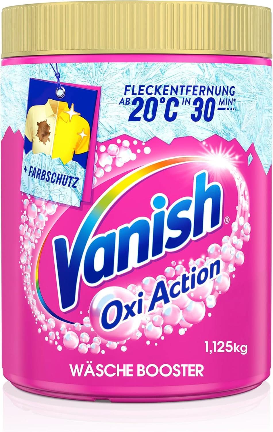 Vanish Oxi Action Powder Pink – 1,125 kg – chlorfreies Fleckenentfernungs- und Wäscheverbesserungspulver – für farbige Wäsche. Waschmittel Naty Shop