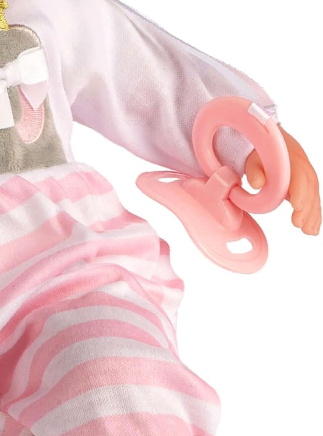 JC Toys- Berenguer Boutique 38 cm große realistische Babystoffpuppe mit offenen/geschlossenen 10-teiliges Geschenkset mit Flasche, Rassel, Schnuller & Zubehör Rosa Ab 2 Jahren