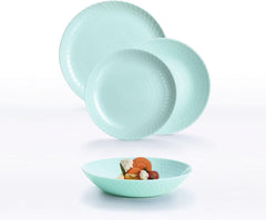 Pampille Türkis Opal Geschirr 18 Teile – 6 Personen Geschirrsets Naty Shop