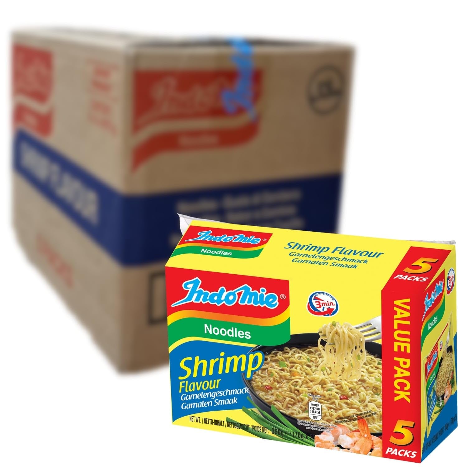 INDOMIE - Instantnudeln mit Garnelen, 5er Pack - (1 x 5 x 70 g)