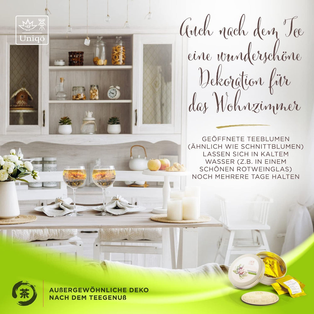 Set cadou cu flori de ceai cu 6 trandafiri de ceai, set de ceai cadou pentru femei | Idei originale de cadouri pentru Crăciun, ziua de naștere sau orice ocazie