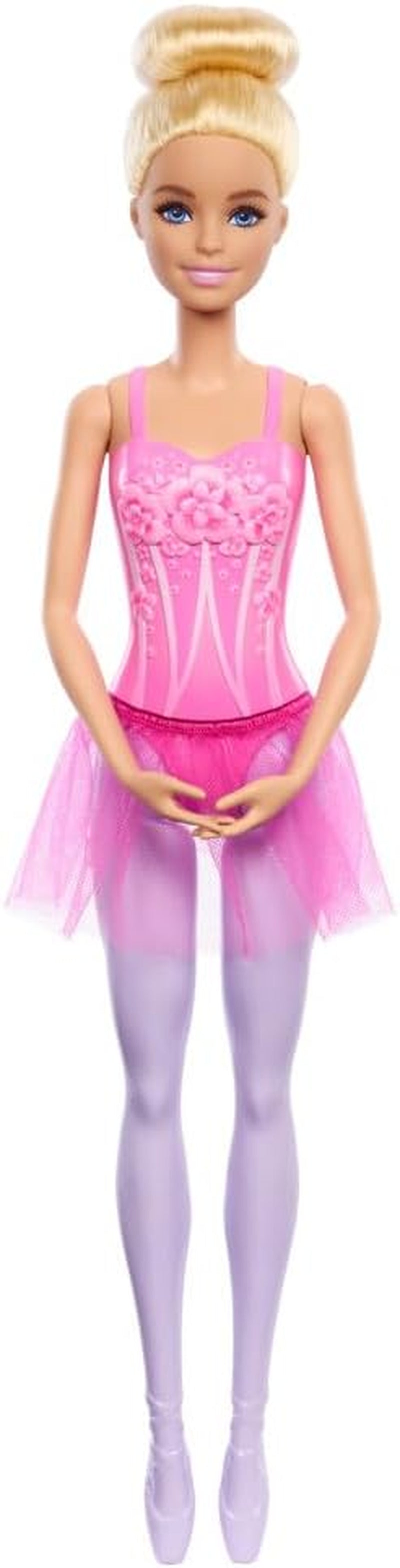 Păpușa Barbie Balerina, păpușă blondă la modă în tutu liliac detașabil, cu brațe de balet și pantofi cu vârfuri, HRG34