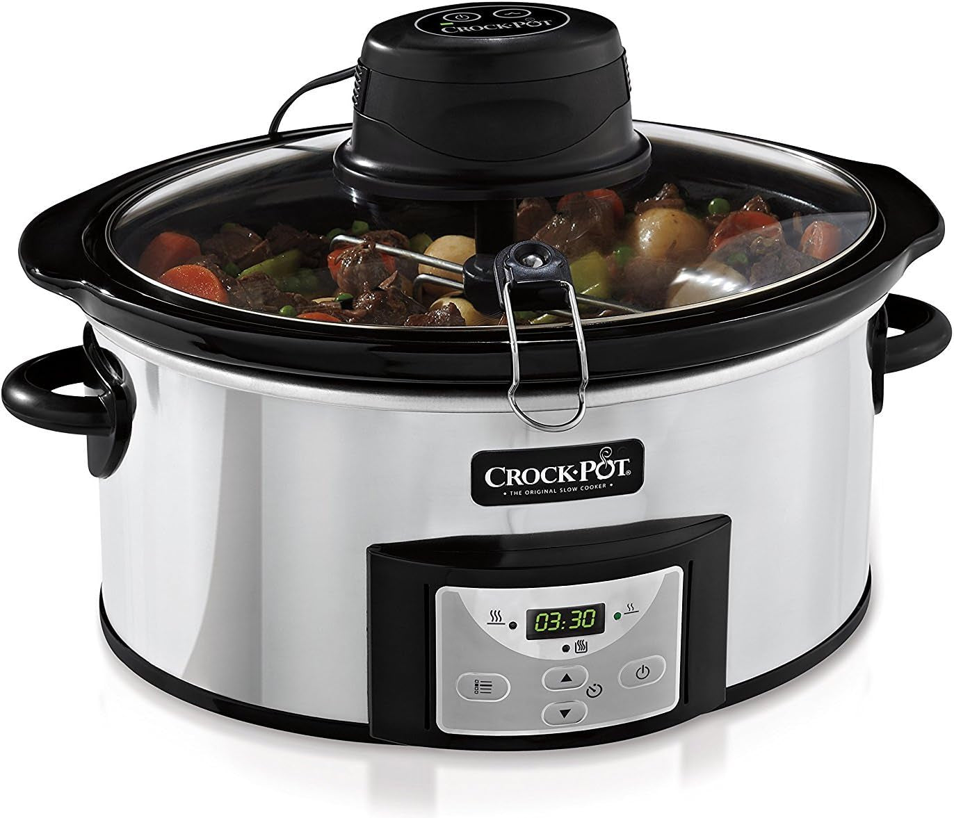 Slow Cooker Crockpot mit automatischer Rührfunktion, programmierbare Steuerung, 5,7 l (für 5–6 Personen) Slow Cooker Naty Shop Standardtitel