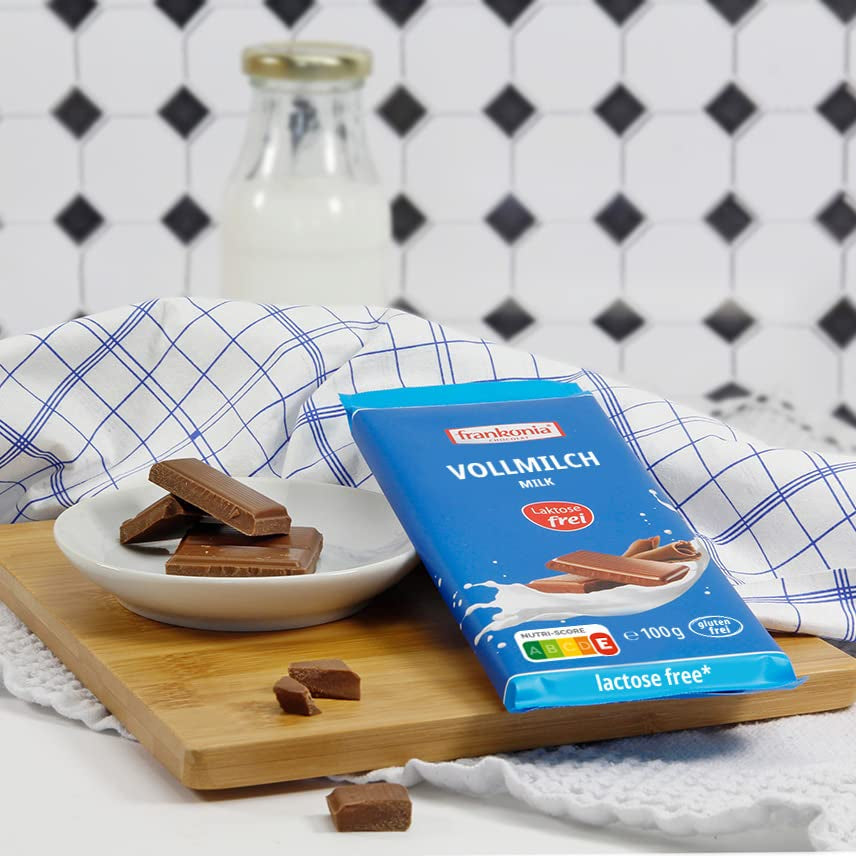 frankonia CHOCOLAT Ciocolată integrală cu lapte fără lactoză și gluten, 100 g
