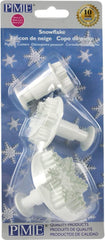 Cutter de embossare PME SF708 cu fulgi de zăpadă, format mic, mediu, mare, plastic, alb, 9,5 x 2 x 9,5 cm