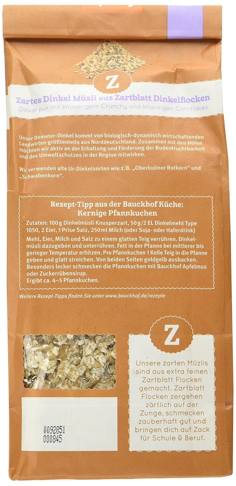 muesli crocant cu speltă Hof (1 x 425 g) pachet de 1