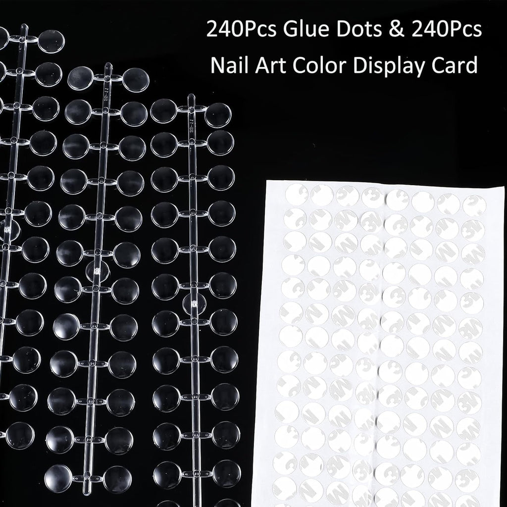 240 Stück Nagel Display Punkt Farbpunkte,Transparent Nail Art Display,Nagellack Displays Rund Für Nagelstudio Und Anfänger,Diy Nail Art Nagelstudios