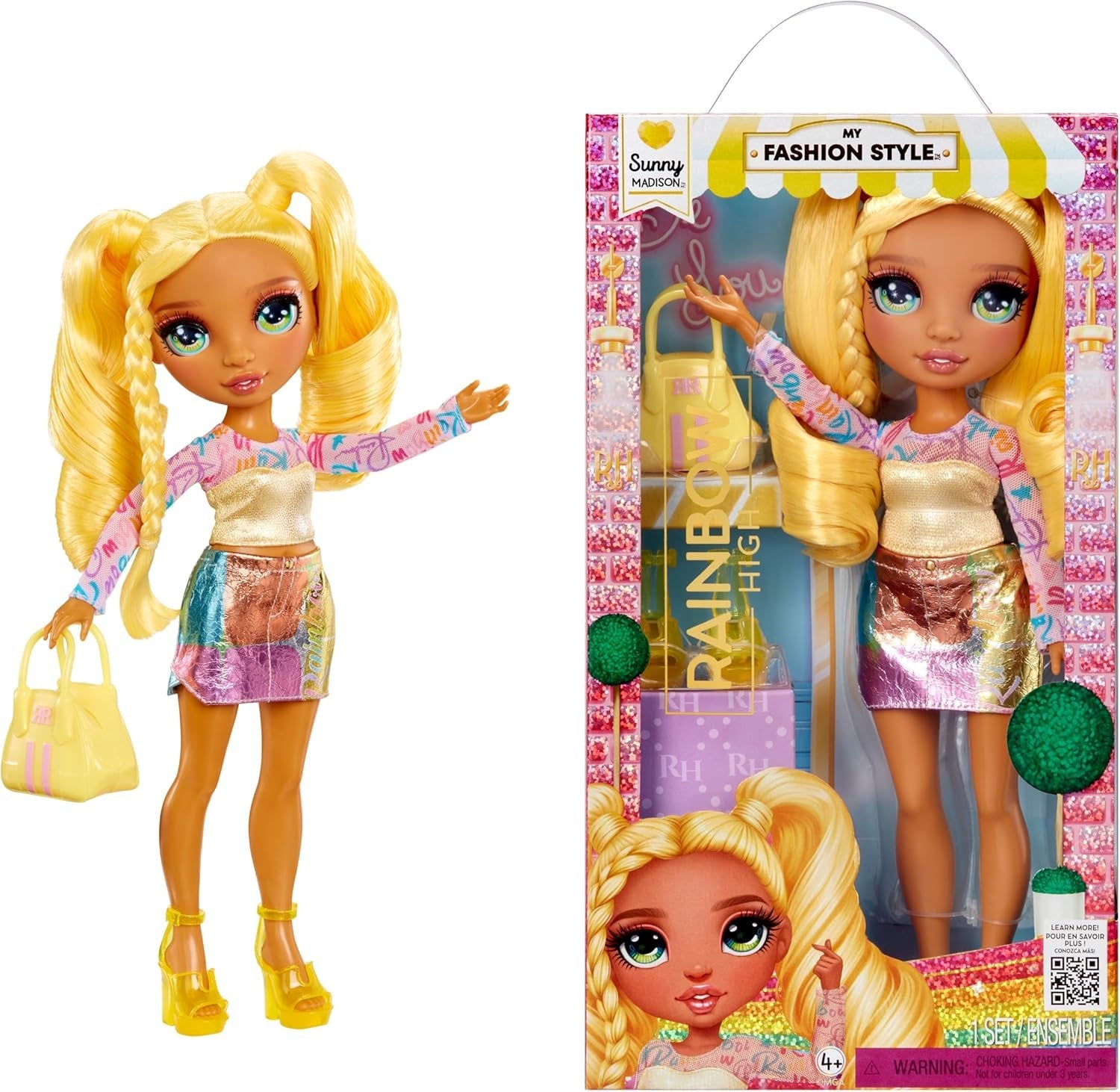 Rainbow High My Fashion Style Doll - Amaya - 28 cm Regenbogenfarbene Modepuppe mit Aufsehenerregendem Outfit und Schicker Handtasche, zum Spielen, Bewegen, Sammeln, Für Kinder von 4 bis 12 Jahren