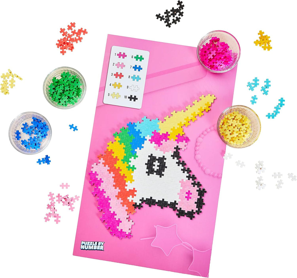 Plus-Plus 9603929, Geniales Konstruktionsspielzeug, Puzzle Einhorn, Kreativ-Bausteine, 250 Teile