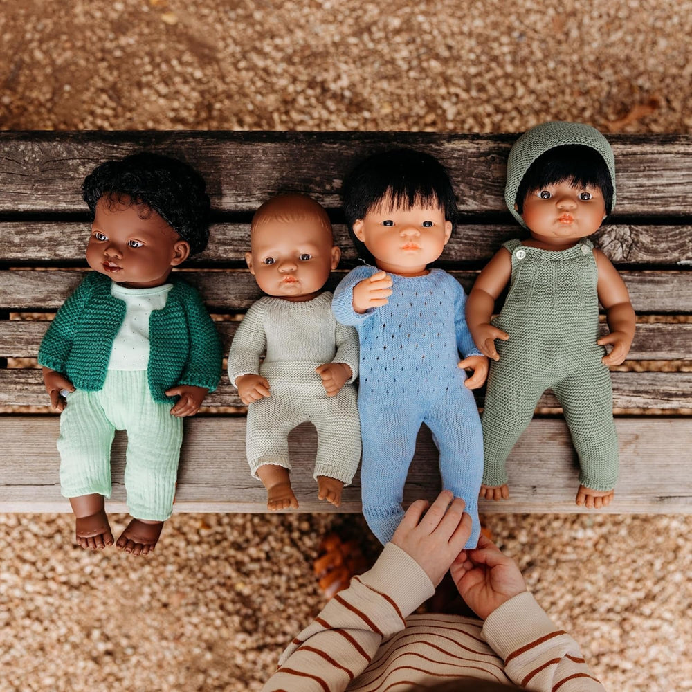 Miniland Babypuppe afrikanischer Junge 38cm-31053, Zufällig