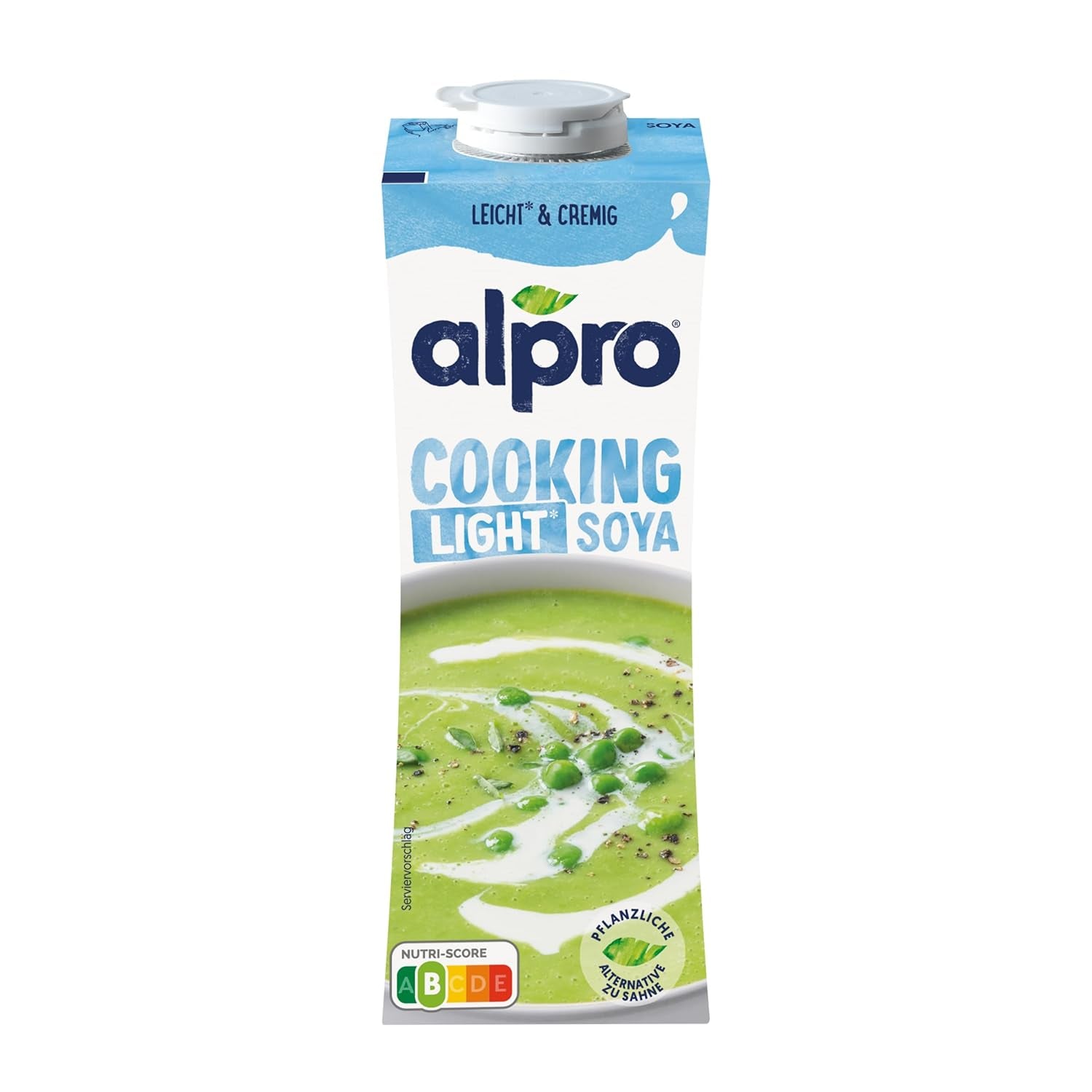 Alpro Cooking Soya – Vegane Kochcreme aus Soja mit neutralem Geschmack für warme und kalte Gerichte – 15 x 250 ml
