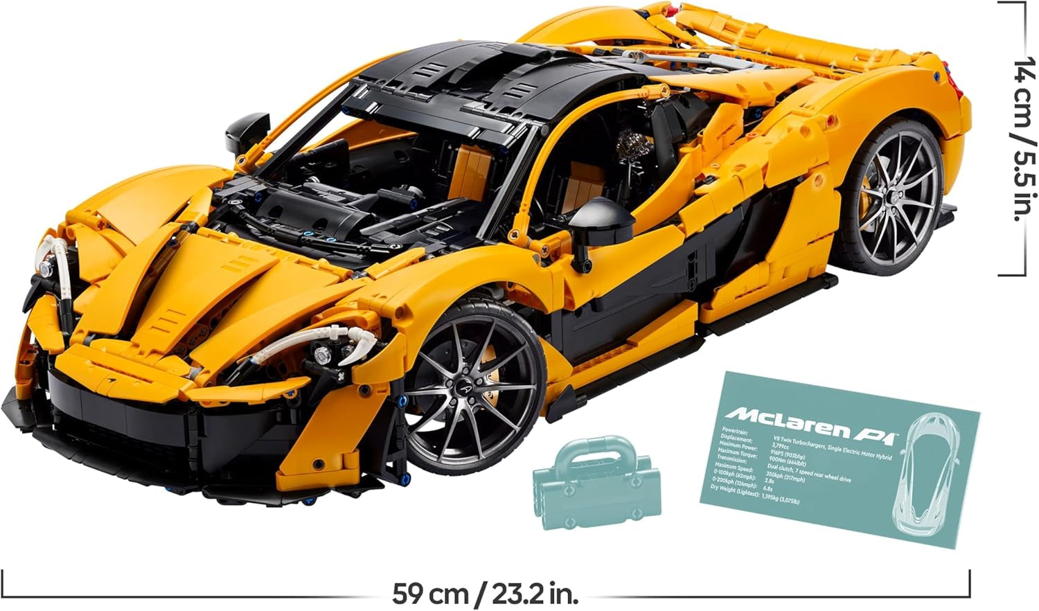 LEGO Technic McLaren P1, Set mit Supersportwagen für Erwachsene, Geschenk für Autofans, maßstabsgetreues Sammlerstück mit V8-Kolbenmotor und 7-Gang-Getriebe, Modellauto, Spielzeugauto Set 42172