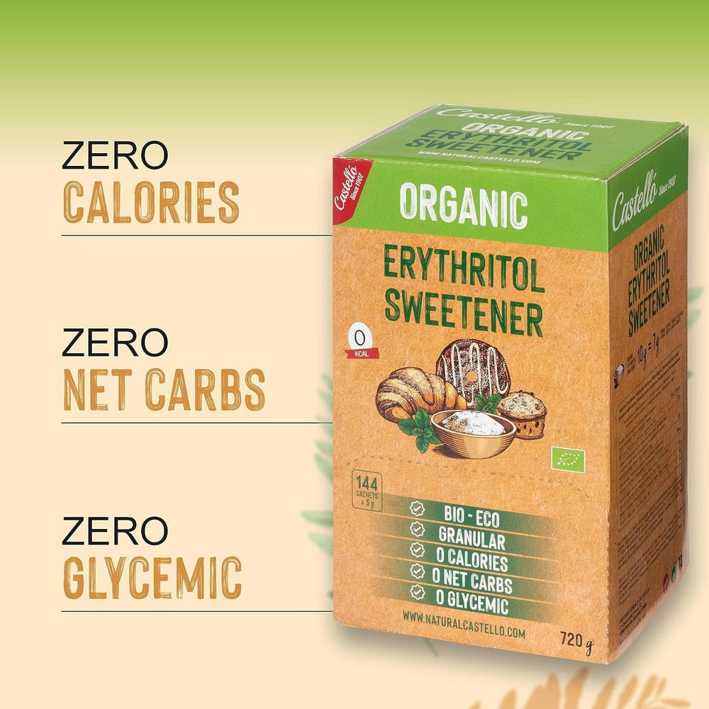 Natürliches Bio-Erythrit | 144 Beutel mit 5 g, insgesamt 720 g Süßstoffe von Naty Shop
