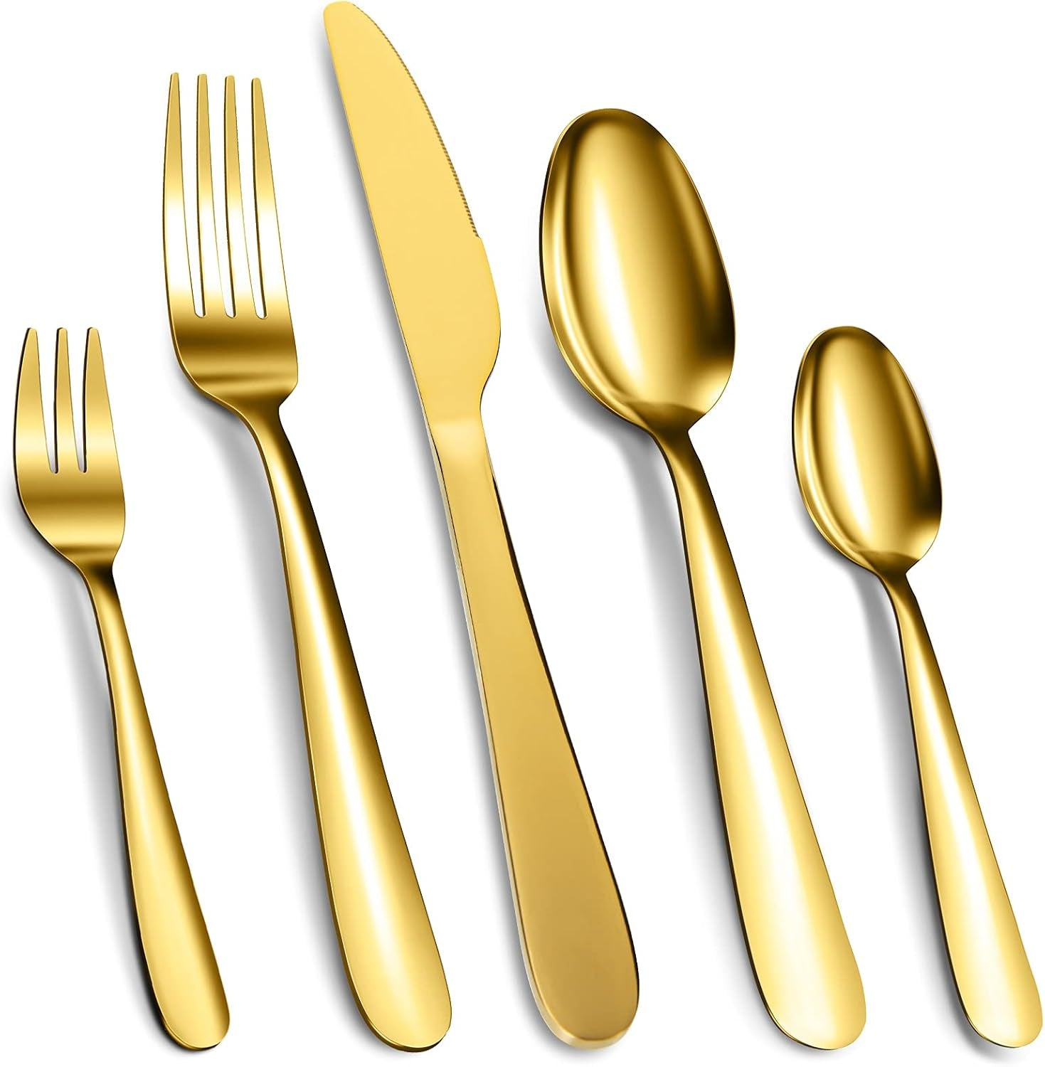 Besteckset aus Edelstahl, 30 oder 60-teilig, Kitchen Naty Shop Gold, 30-teilig