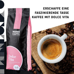 Mamis Caffè Dolce Vita, ganze Espressobohnen, perfekt als Cappuccino oder Latte Macchiato Coffee Naty Shop