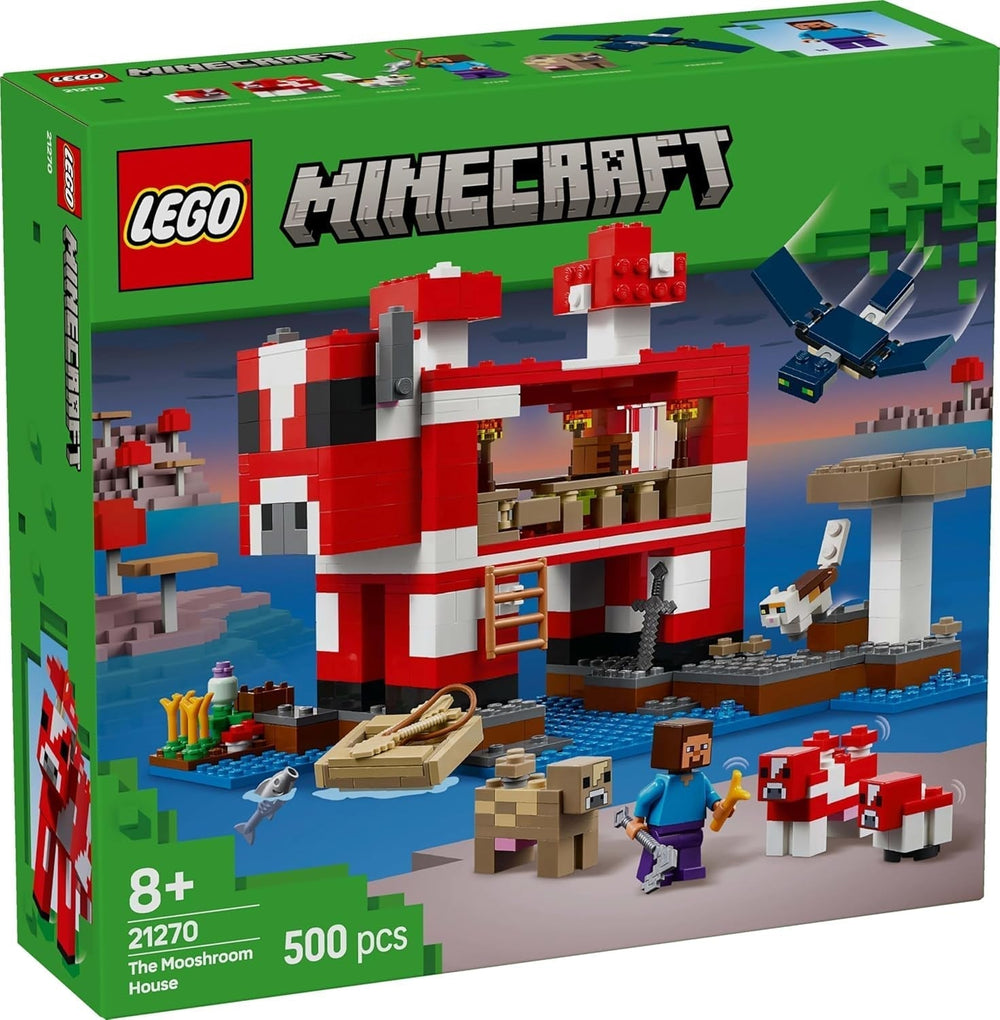 LEGO Minecraft Das Pilz-Kuhhaus, Videospiel-Bauspielzeug, Pilzland-Modell mit Minifiguren, Steve und anderen Charakteren, Spielset für Jungen und Mädchen ab 8 Jahren, 21270 Bausets. Beuche den LEGO-Store