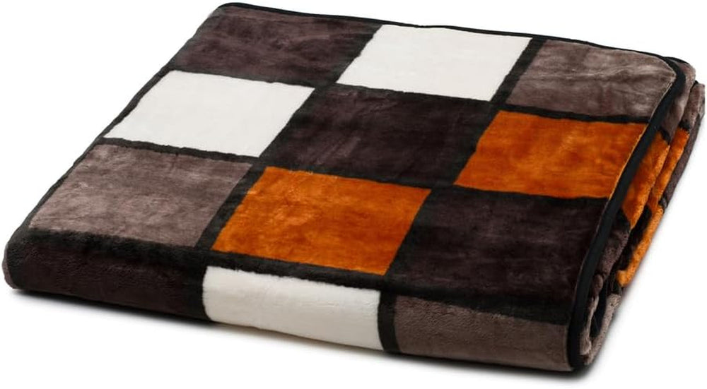 Gözze – Weiche und bequeme Decke, Kaschmirgefühl, schweres Stoffgewicht 500 g/m², Antigua, 150 x 200 cm – Senf/Schwarz/Weiß Betten und Decken Besuche den Gözze-Store Zimt/Schwarz/Weiß