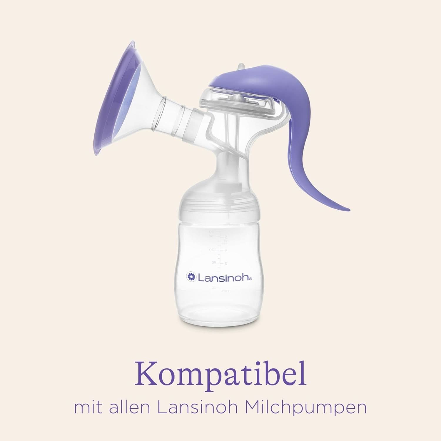 Lansinoh Muttermilchflaschen, 4 X 160 ml – Zur sicheren Muttermilch-Ausstellung – Neues kompaktes Design für verbesserte Stabilität – mit stapelbarem Deckel