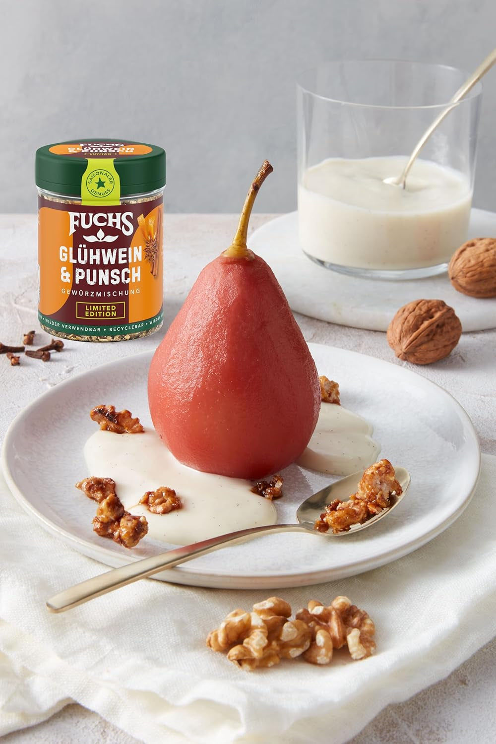 Fuchs Gewürze - Glühwein & Punsch Gewürz - weihnachtliche Gewürzmischung für Wein und Punsch - aus natürlichen Zutaten - 40 g in wiederverwendbarer, recyclebarer Dose