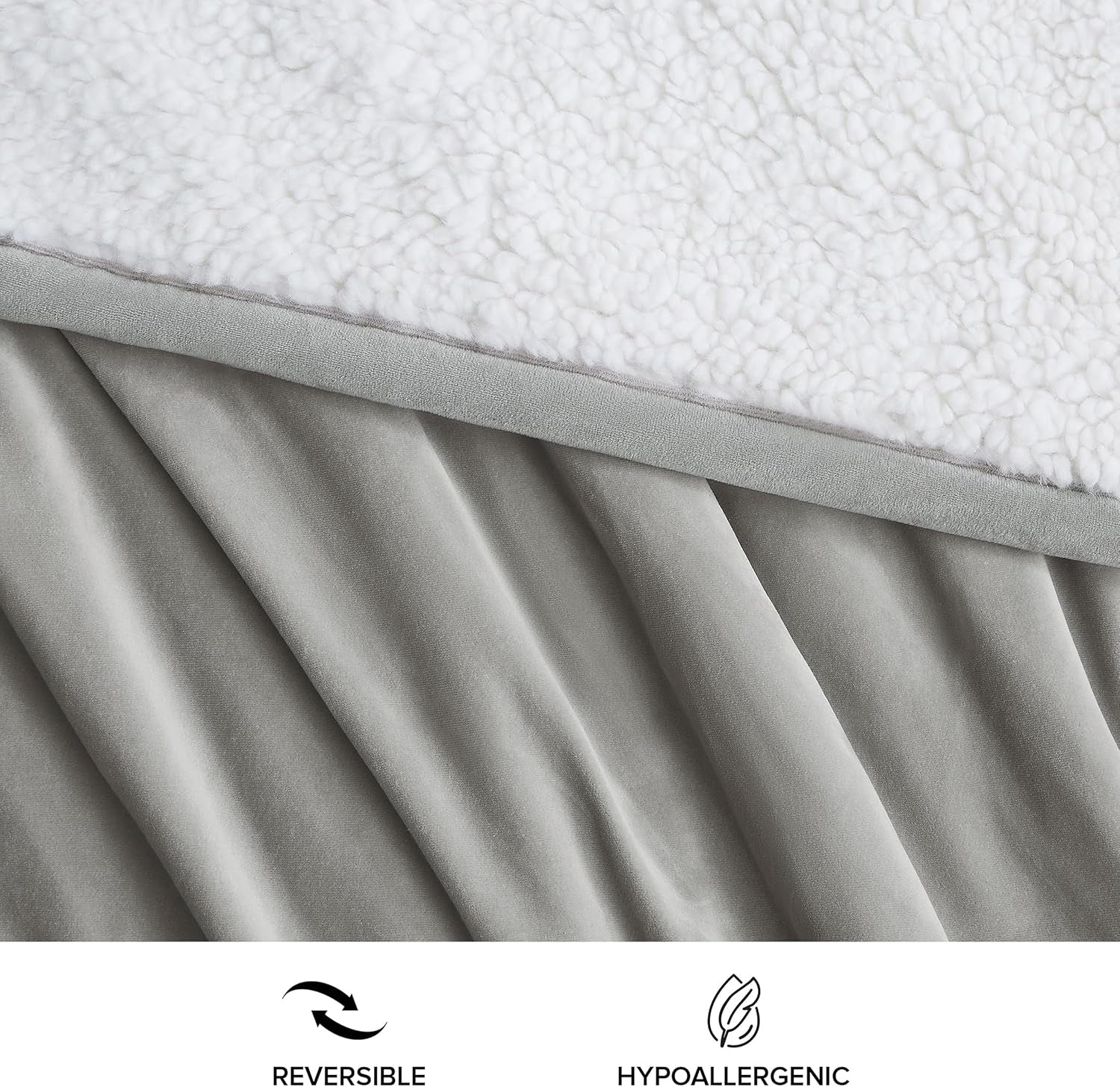 UGG 01465 Bliss Sherpa-Überwurfdecke, vollständig wendbar für Couch oder Bett, maschinenwaschbar, pflegeleicht, weicher Plüsch, übergroße Luxusdecken, 178 x 127 cm, Seal Naty Shop Bettdecken und Steppdecken