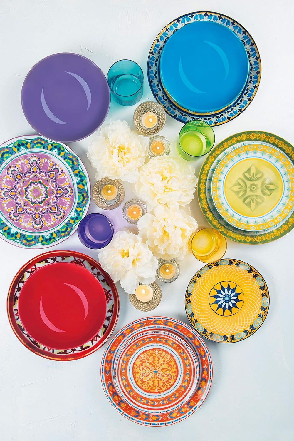 Excelsa ETNO Chic Tafelservice, Porzellan, Mehrfarbig, 21 Stück Seturi vesela masa Naty Shop