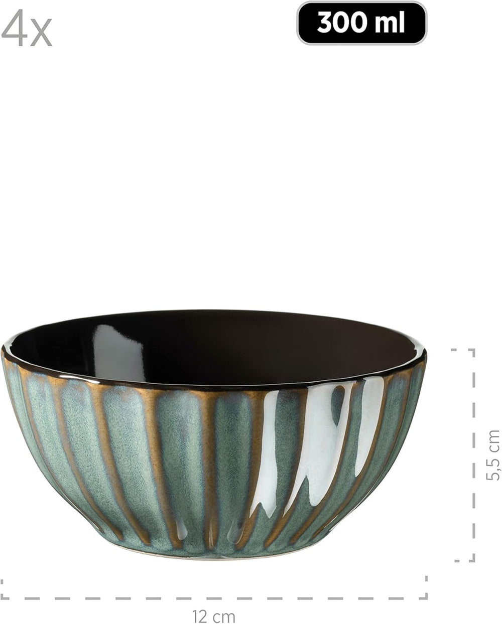 MÄSER 931966 Confino Tafelservice für 4 Personen im modernen Vintage-Look, 12-teiliges Frühstücksservice Tafelservice Naty Shop