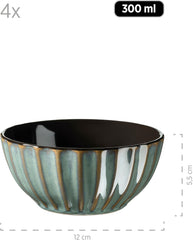 MÄSER 931966 Confino Tafelservice für 4 Personen im modernen Vintage-Look, 12-teiliges Frühstücksservice Tafelservice Naty Shop