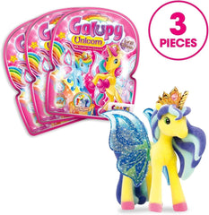 Galupy Einhorn – 3er-Pack Einhornfiguren, Einhornspielzeug zum Sammeln, Shiny Wings Ponyfiguren und Swarovski-Kristall-Actionfiguren im Naty Shop