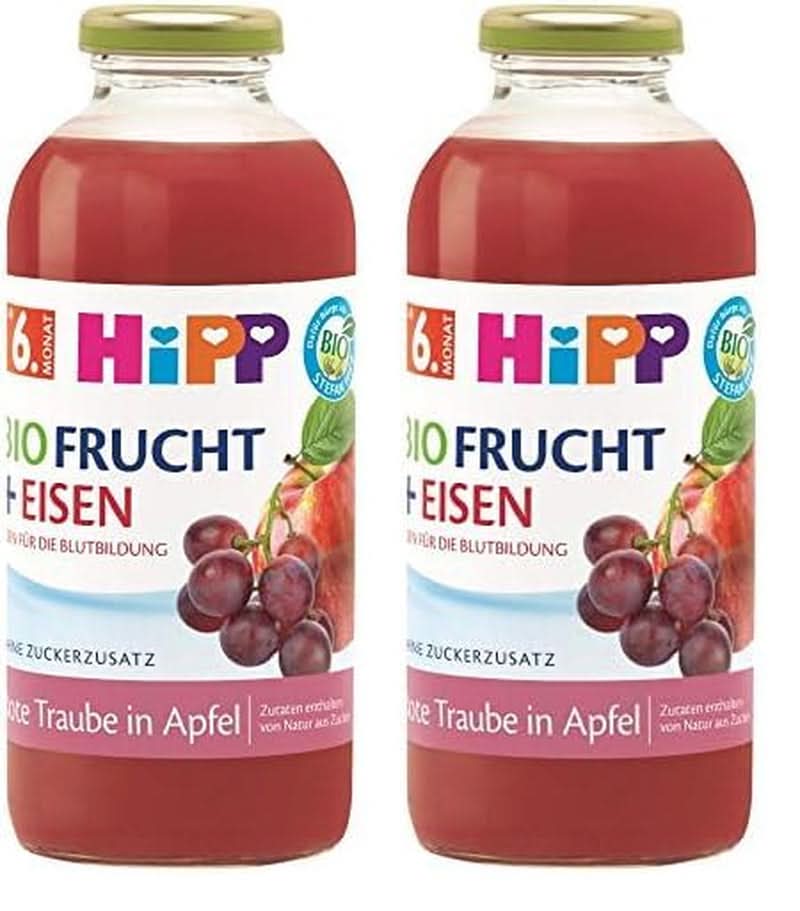 Hipp Bio-Getränke mit Fruchtsaft +, Multifruit mit Vitamin C, 6er Pack (6 x 0,5 L) Mutter und Kind Naty Shop 2 x 500 ml Rote Früchte