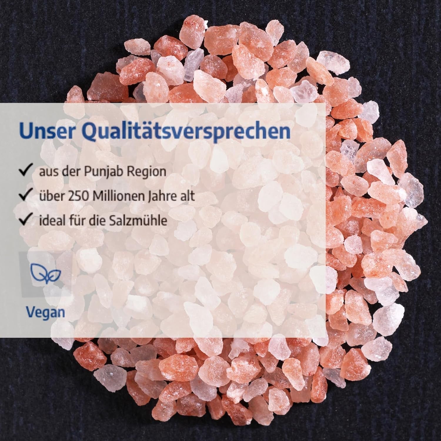 Govinda Kristallsalz - grob (1kg) | 250 Millionen Jahre alt | Salz aus der Punjab-Region | 100% naturbelassen & ohne Zusätze | Ayurvedisch | Vegan | Ideal für die Salzmühle