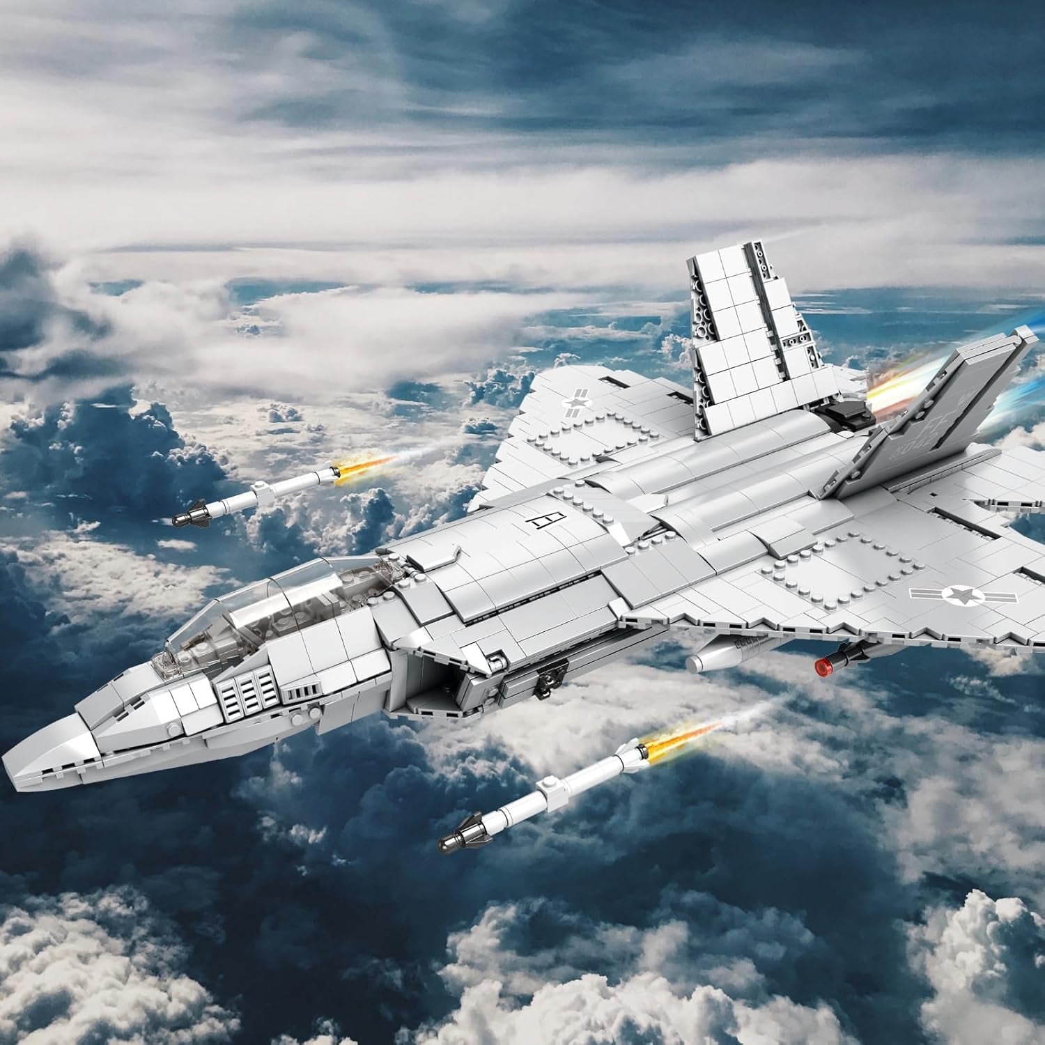JMBricklayer F-22 Raptor Kampfjet-Bausteinset, Militärflugzeug-Spielzeug-Armee-Bausets, Spielzeuggeschenke für Kinder ab 14 Jahren, Erwachsene und Militärfans 60003