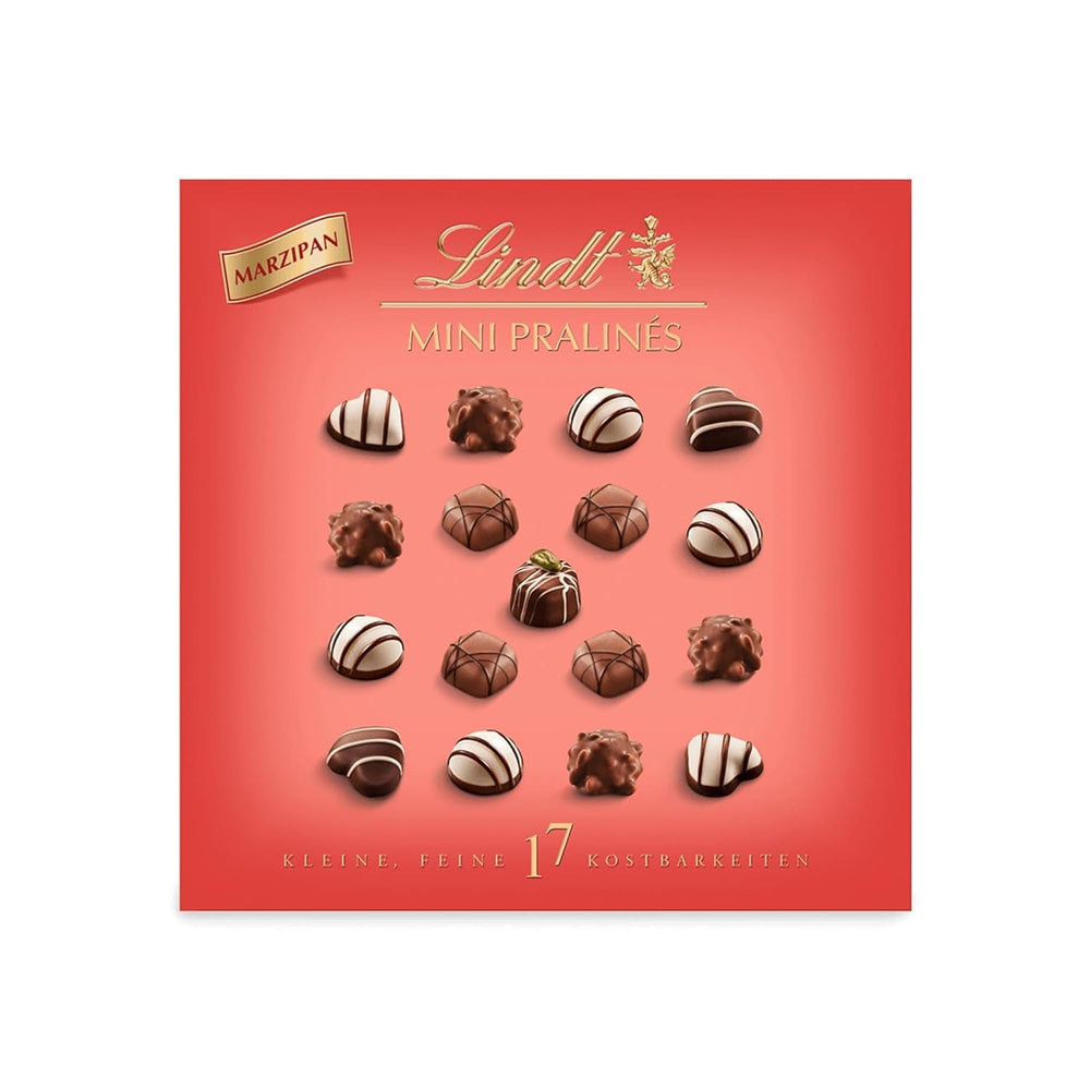 Lindt Chocolate - Nougat Mini Pralinés, 165 Gramm, Schachtel mit 36 Pralinen Naty Shop Schokoladenbonbons 90 G Martipan