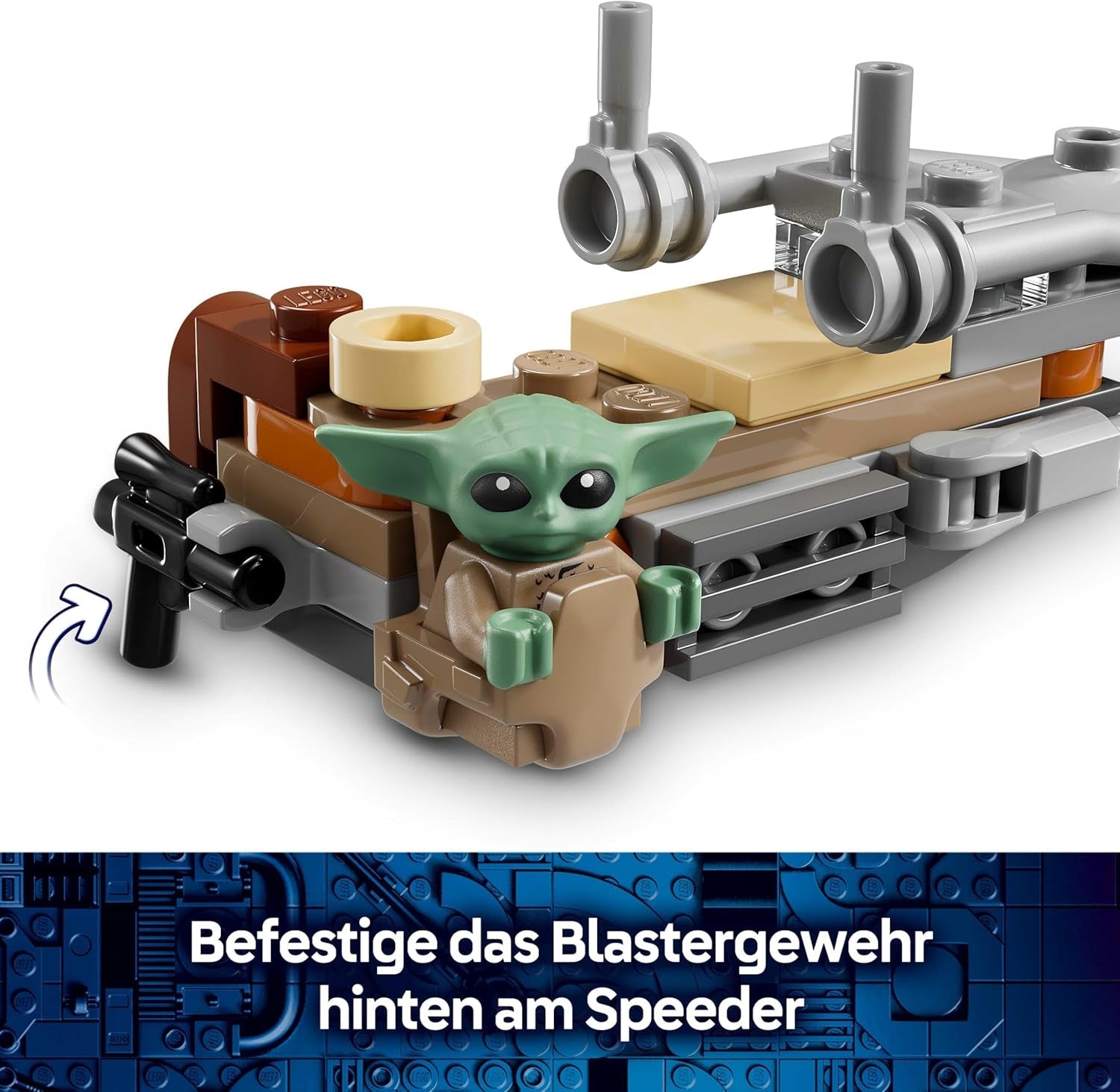 LEGO Star Wars Der Mandalorianer und Grogu auf ihrem Speeder Bike - Set mit Fahrzeug und 2 Star Wars Figuren für Actionabenteuer - Geschenk für Kinder ab 6 Jahren - 75436
