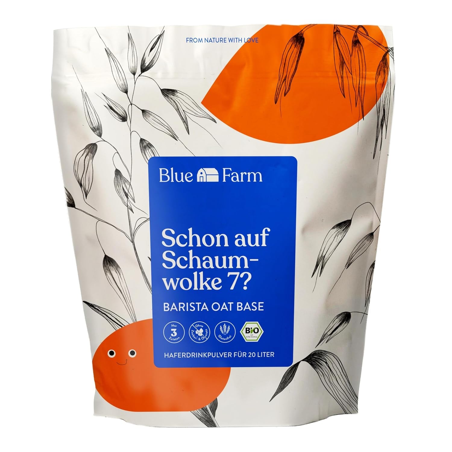 Blue Farm Barista Oat Base für bis zu zu 8L zum selbermischen – Bio Haferdrink Barista Edition – Milchalternative ohne Zusatzstoffe und Zuckerzusatz – Vegan und Glutenfrei – 90% weniger Verpackungsmüll