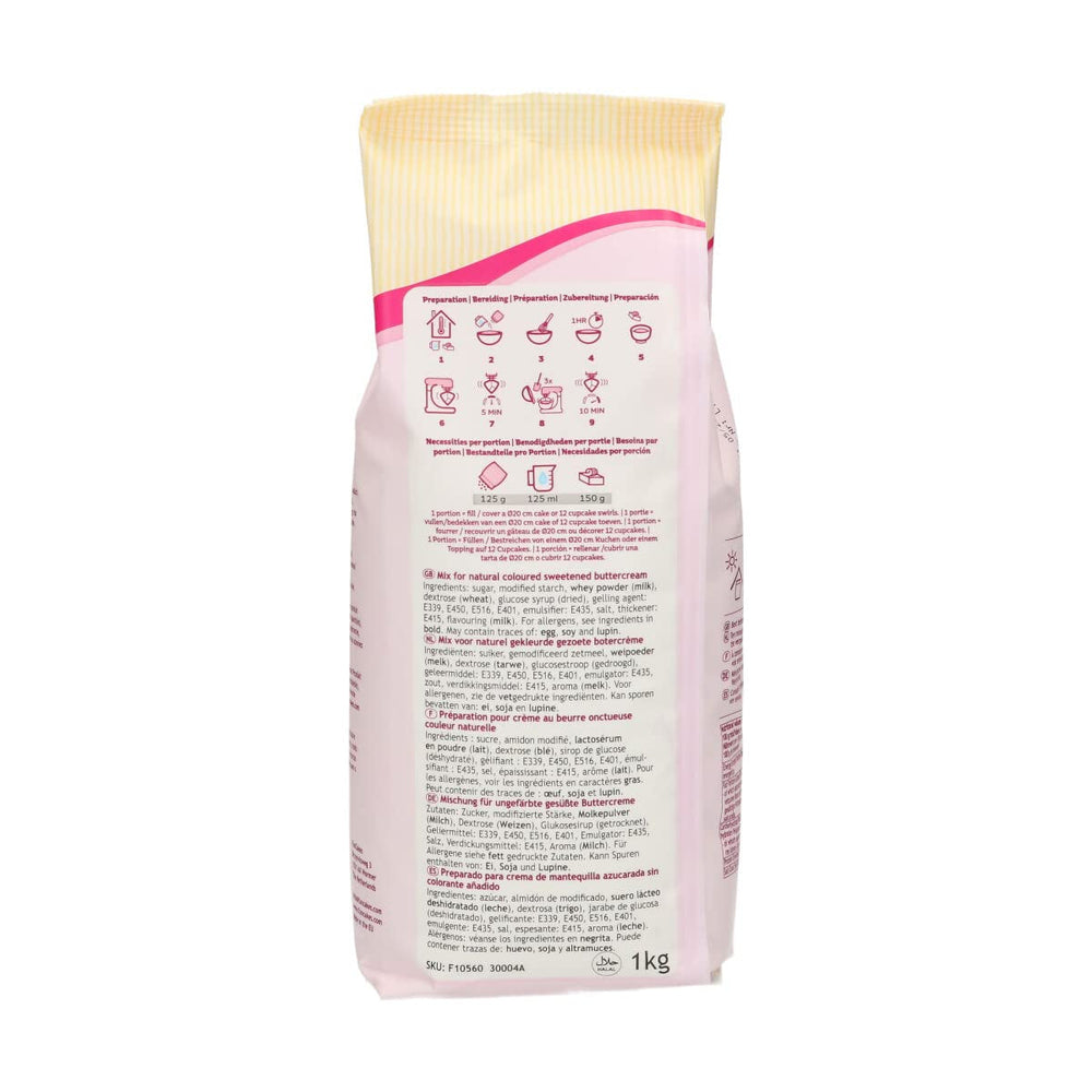 Funcakes Mix Für Buttercreme: Einfach Zu Verwenden, Cremig, Perfekt Zum Dekorieren, Abdecken Und Füllen Von Kuchen, Belag Auf Cupcakes, Halal., 1 Kg Amestec pentru copt si gatit Naty Shop
