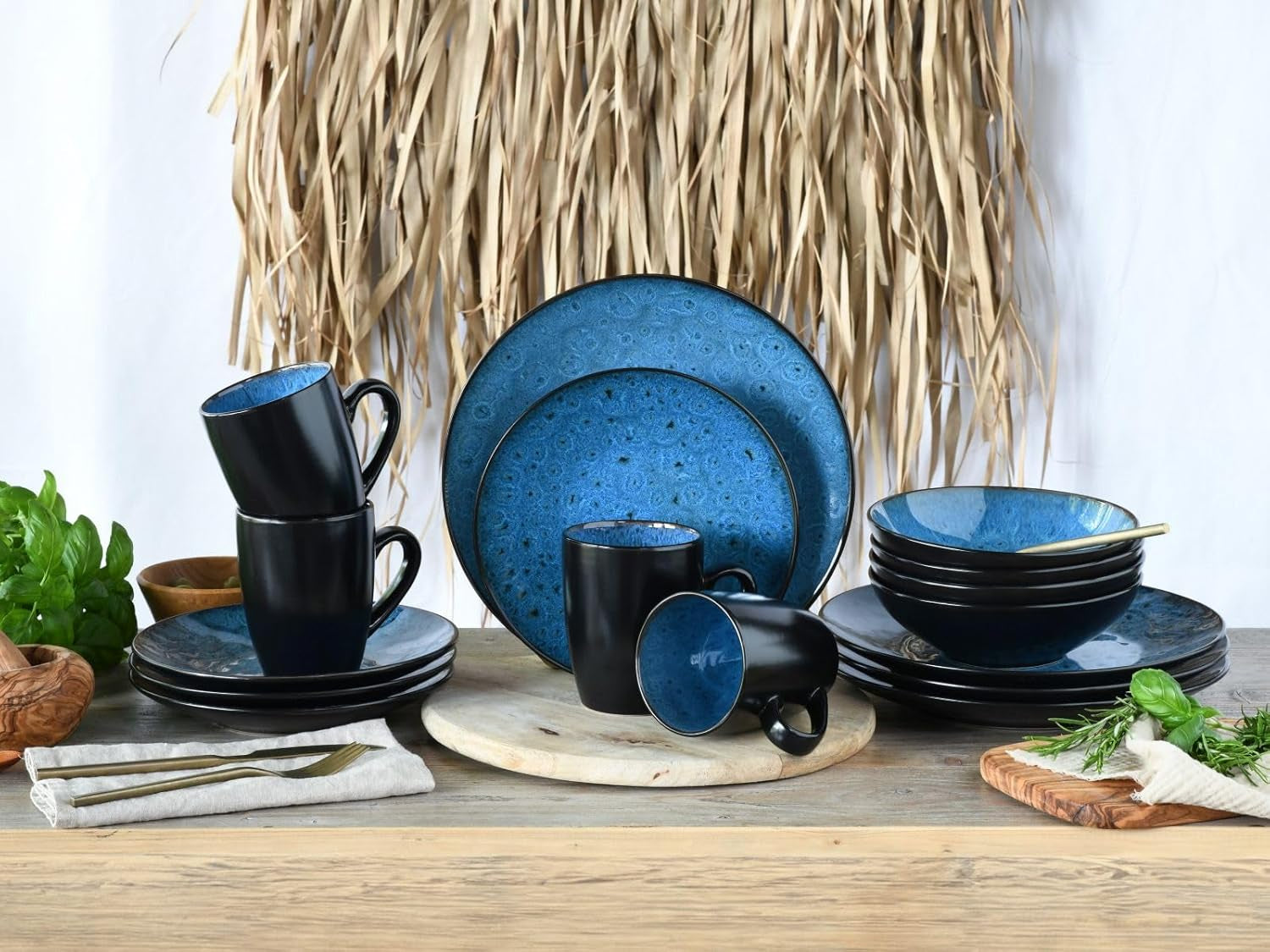 Creatable, 23630, CAPRI-Serie – Reaktive Emaille, Geschirr-Set 16-teilig, Geschirr-Sets Naty Shop