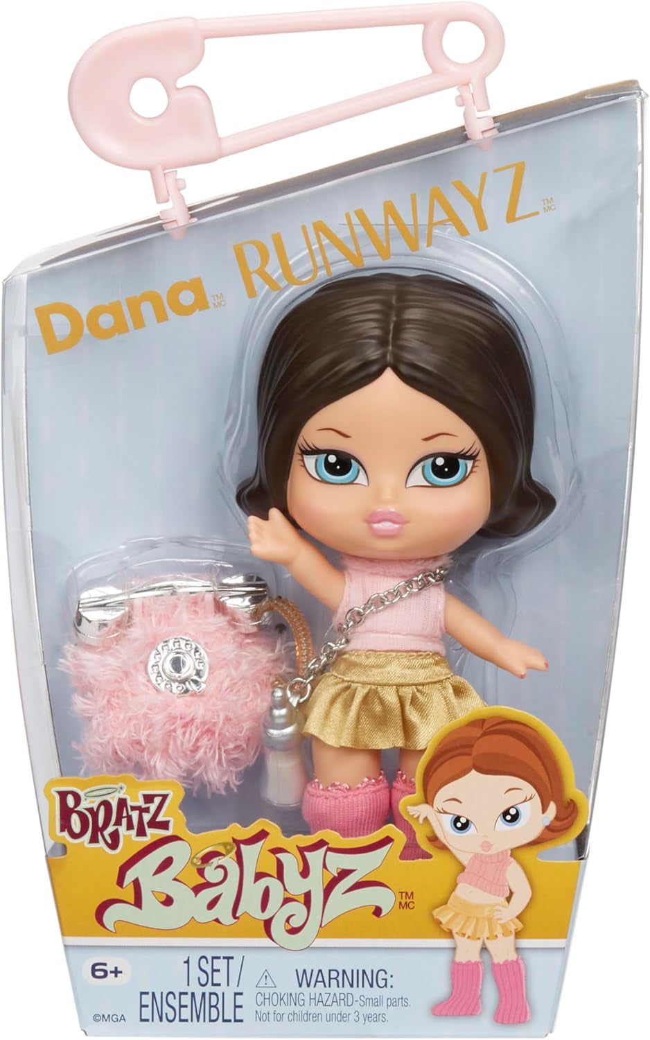 Bratz Babyz Runwayz Doll - Jade - 1 Sammel-Modepuppe mit Modischem Outfit, Niedliche Babypuppe mit einer Halskette, die Auch Als Schlüsselanhänger Dient - Kinderspielzeug - für Kids ab 6 Jahre