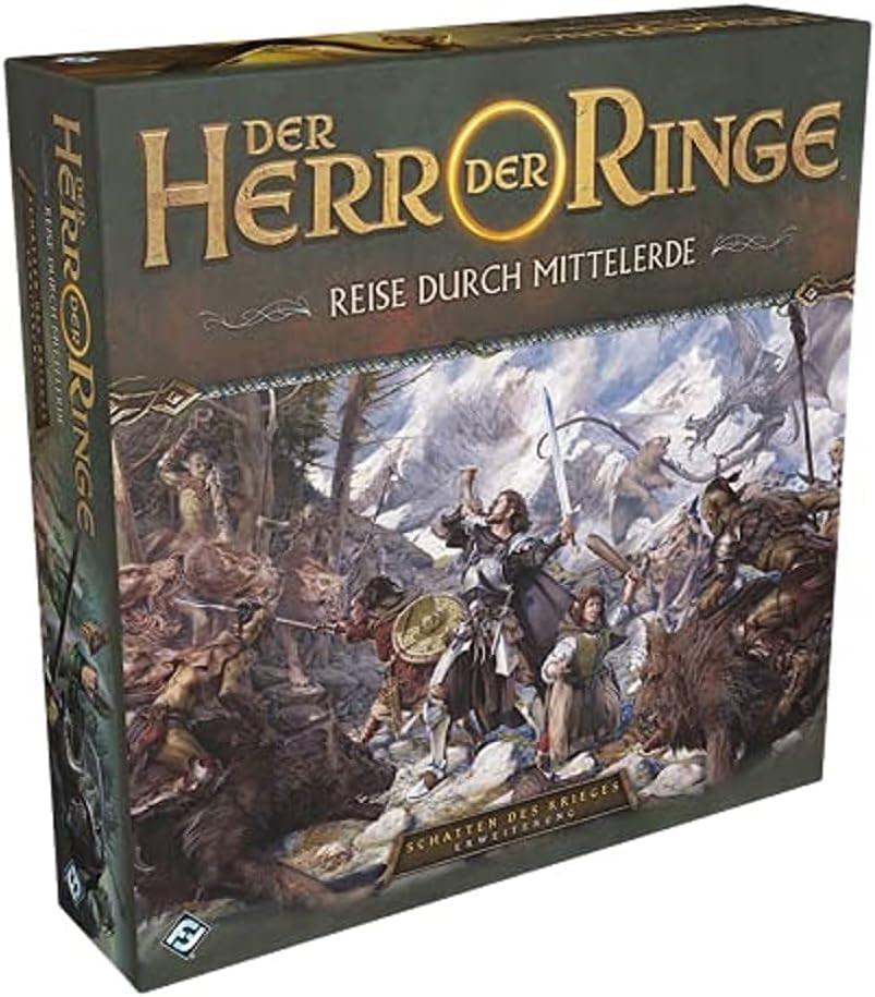 Fantasy Flight Games, Der Herr der Ringe: Reisen nach Mittelerde, Grundset, Expertenspiel, Dungeon Crawler, 1-5 Spieler, ab 14 Jahren, 60+ Minuten, Deutsch, Mehrfarbig.