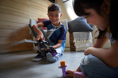 Mattel Minecraft Ender Dragon Actionfiguren-Set, Lichter, Lärm und Nebel mit Steve und Enderman, maßstabsgetreu ca. 8cm große Figuren HTN25 Actionfiguren Naty Shop