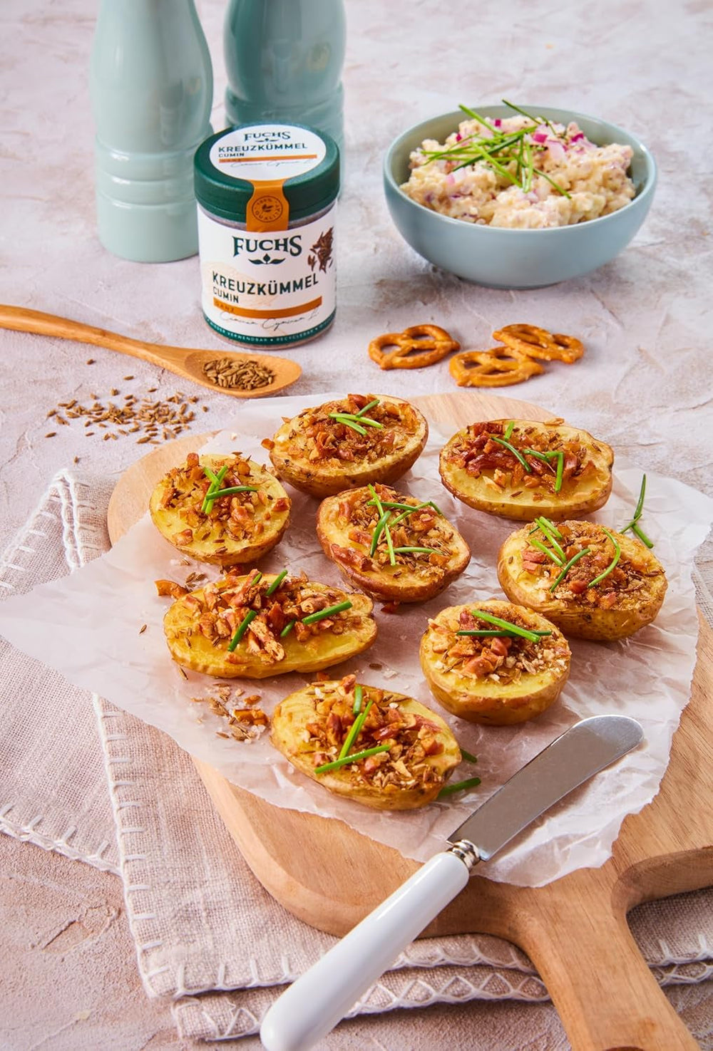 Fuchs Gewürze - Kreuzümmel ganz - orientalisch-nussige Note für Falafel und Linsengerichte - natürliche Zutaten - 60 g in wiederverwendbarer, recyclebarer Dose