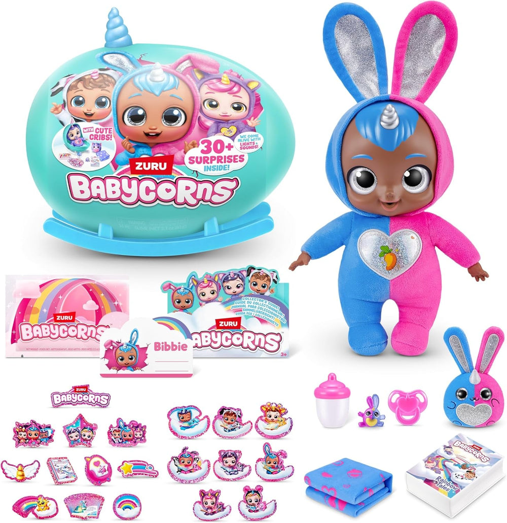 Babycorns Serie 1 von ZURU Magische Babypuppe Katze (Poppy) mit Zubehör, Überraschungs-Unboxing-Spielzeug für Kinder, Mädchen
