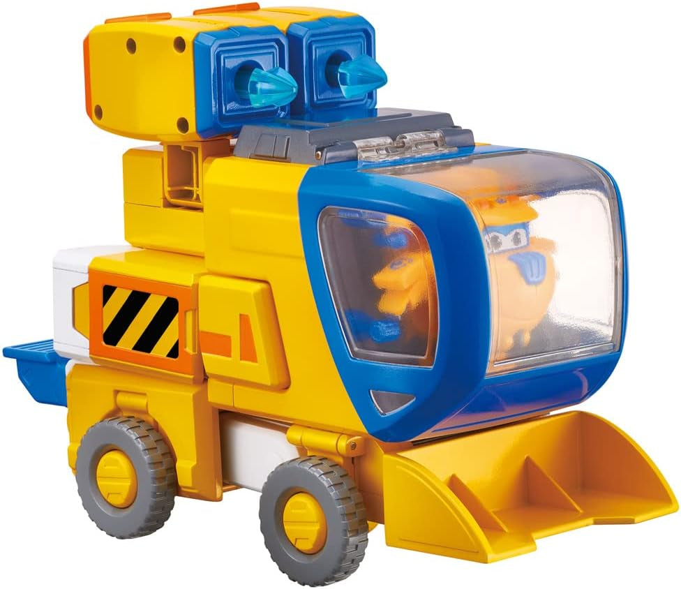 Super Wings EU750322 – Transformierender neuer Roboteranzug Donnie, ca. 23 cm große Actionfigur für Kinder, verwandelbares Spielzeugflugzeug und Roboter-Actionfigur, gelbe Actionfiguren, Naty Shop