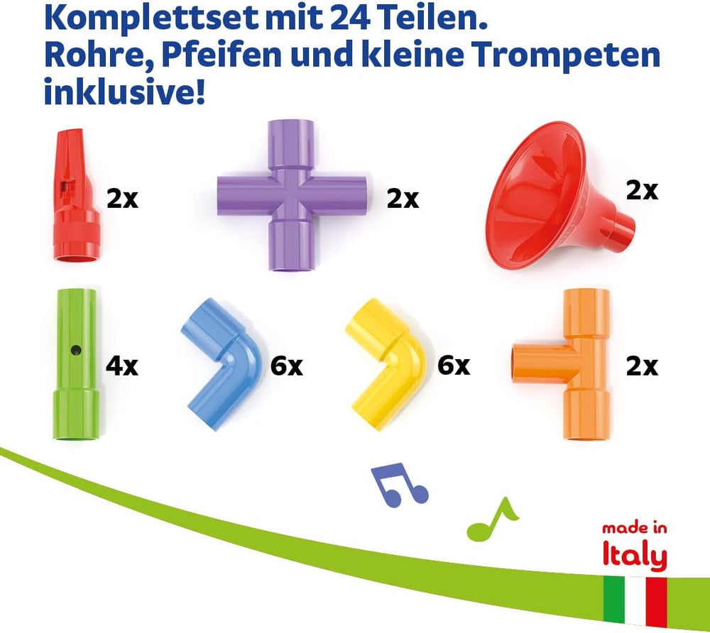 Quercetti Super Saxoflute Musikinstrumente Spielzeug ab 3 Jahre Baby Spielzeug Montessori Konstruktionsspielzeug Geschenk Mädchen Junge Kinderspielzeug Lernspiele