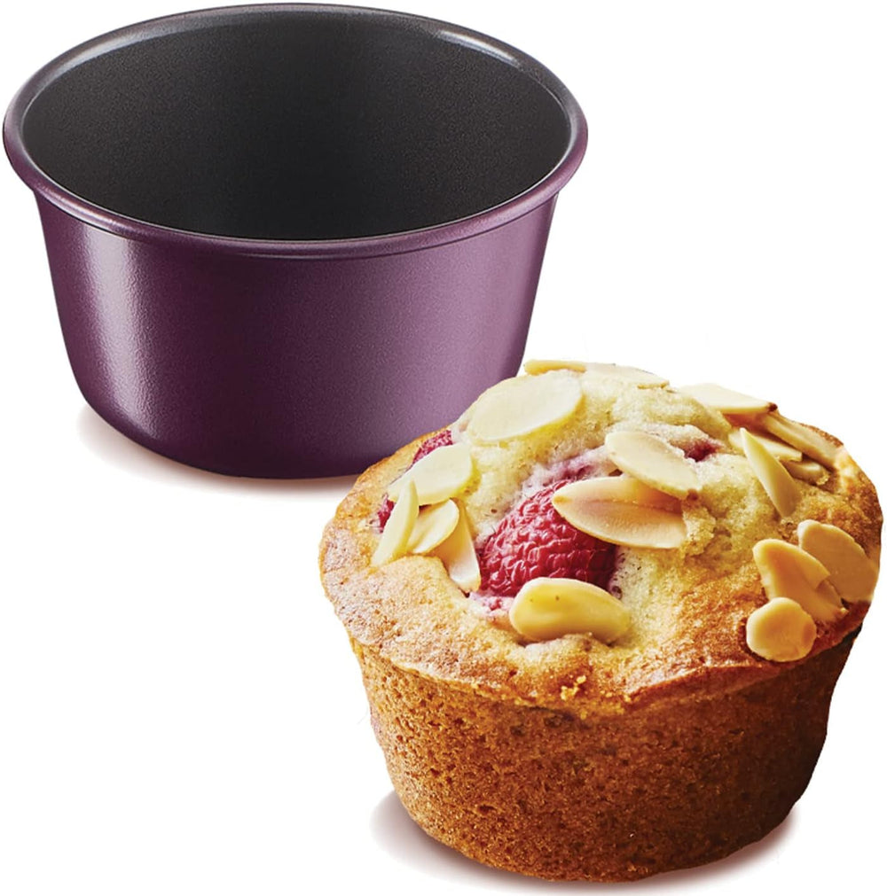 Tefal Creabake Muffins Creabake Backformen, 7,5 cm, Antihaftbeschichtung, stapelbares System, kreative Rezepte für Süßigkeiten und Salade, einfaches Backen, Eisenfarben Formen und Tabletts zum Backen Naty Shop