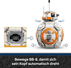 LEGO Star Wars 75452 Der Astromech-Droide BB-8 - Sammelbares 3D Modell zum Bauen und Ausstellen - DIY Deko - Geschenk zum Vatertag für alle Fans