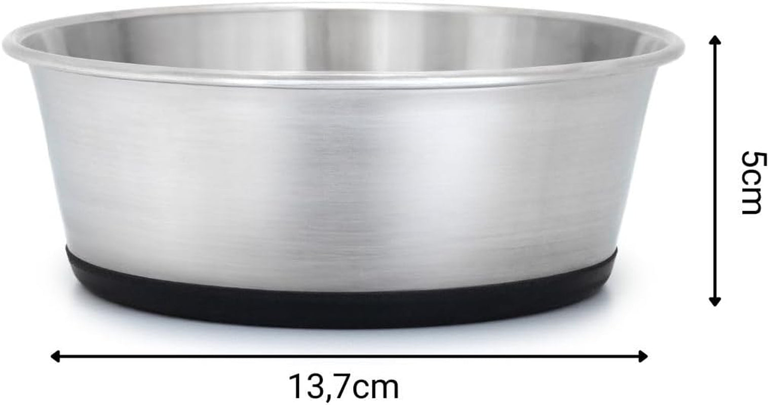 Bol pentru animale de companie Lionto din oțel inoxidabil, 600 ml, bol pentru câini sigur pentru alimente cu bază din silicon antiderapantă, bol cu apă rezistent la rugină pentru câini și pisici, lavabil în mașina de spălat vase