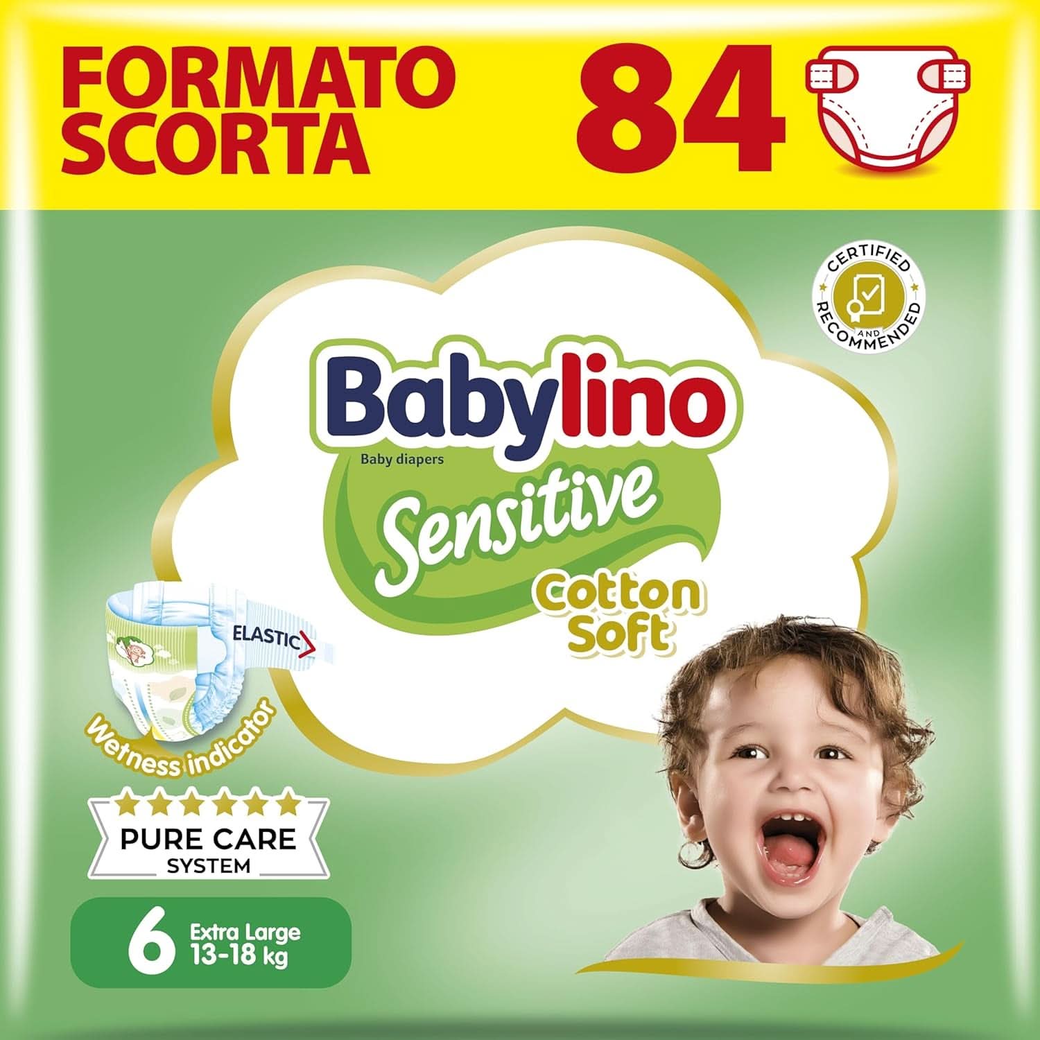 Babylino Sensitive, zarte Windeln für Kinder, verschiedene Größen Mutter und Kind Naty Shop Größe 6 (84 Stück)