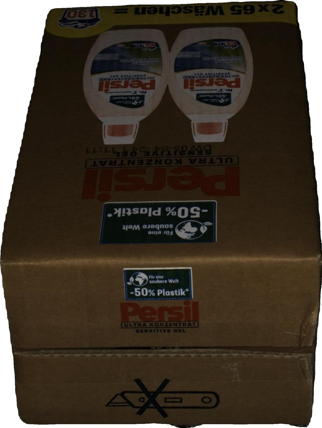 Persil Ultra Concentrate Sensitive Gel (130 Waschgänge), Flüssigwaschmittel für Allergien und Babys in einer kleineren Flasche für weniger Plastik, Entfernt hartnäckige Flecken, Dermatologisch getestete Waschmittel von Naty Shop